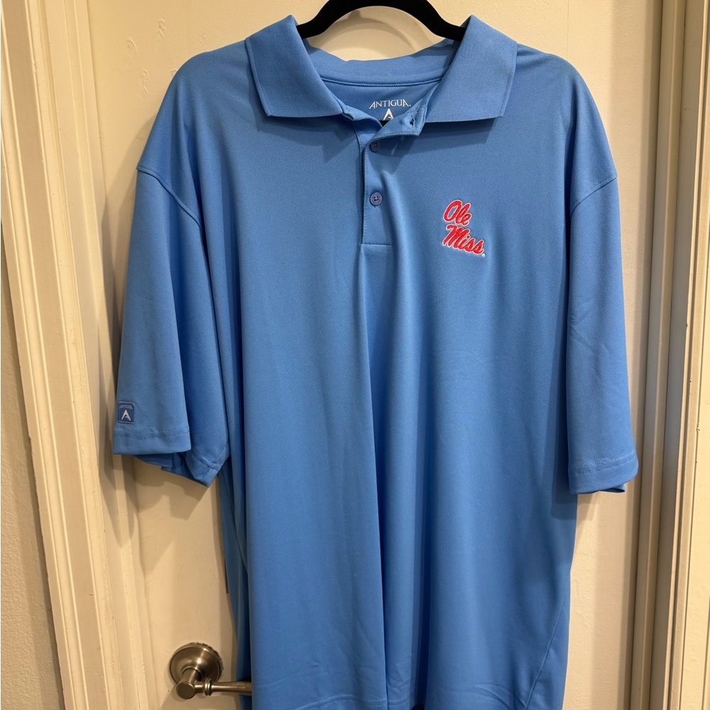 Ole Miss Powder Blue Polo Shirt Classic Design